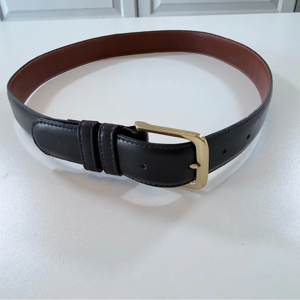 Vintage Coach Black Burnished Cowhide Leather Belt Made in USA Men’s 30 / 75 cm